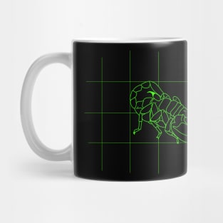 GRID DRAWING of a scorpion in green Mug